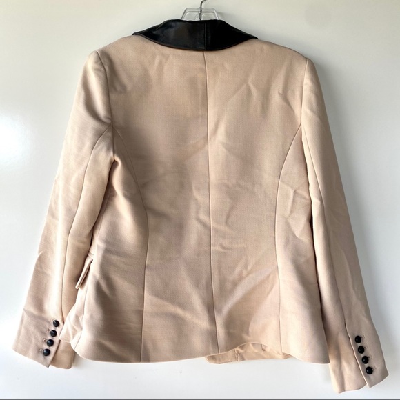 Milly New York Blazer with black leather trim Sz 6 - Picture 3 of 6